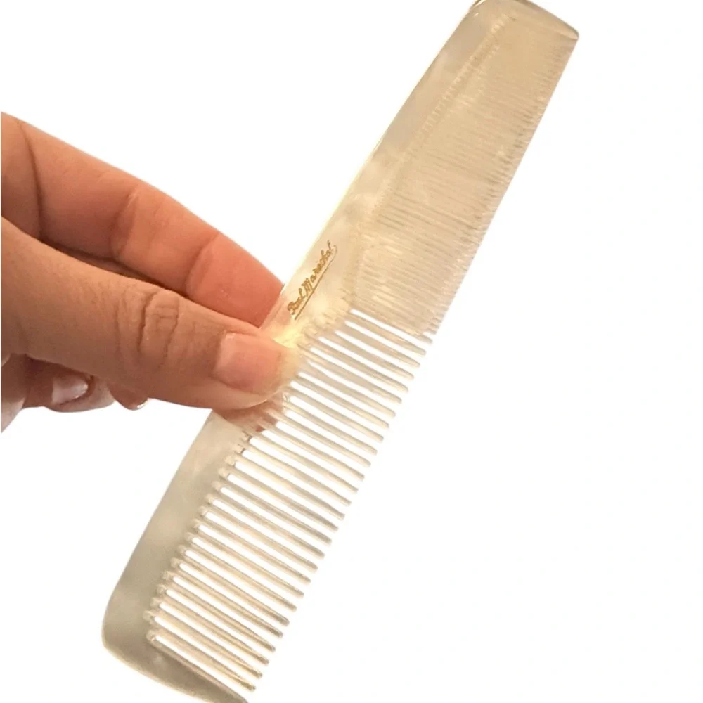 Vintage Pearlescant Clear French Comb by Paul Marechal, Deadstock